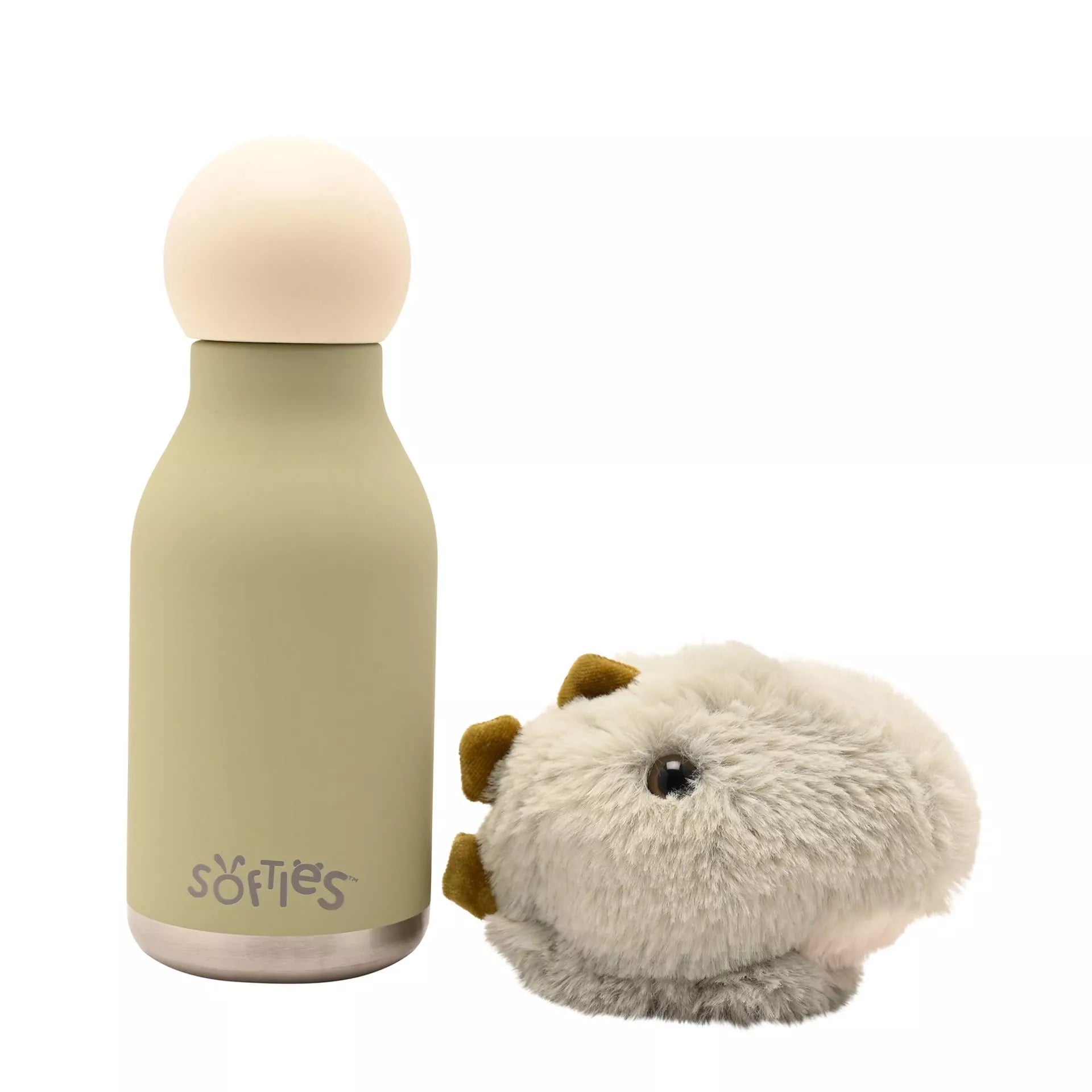 Softies Tommy Plush T-Rex Green Stainless Steel Water Bottle – 500ml - Give And Glow