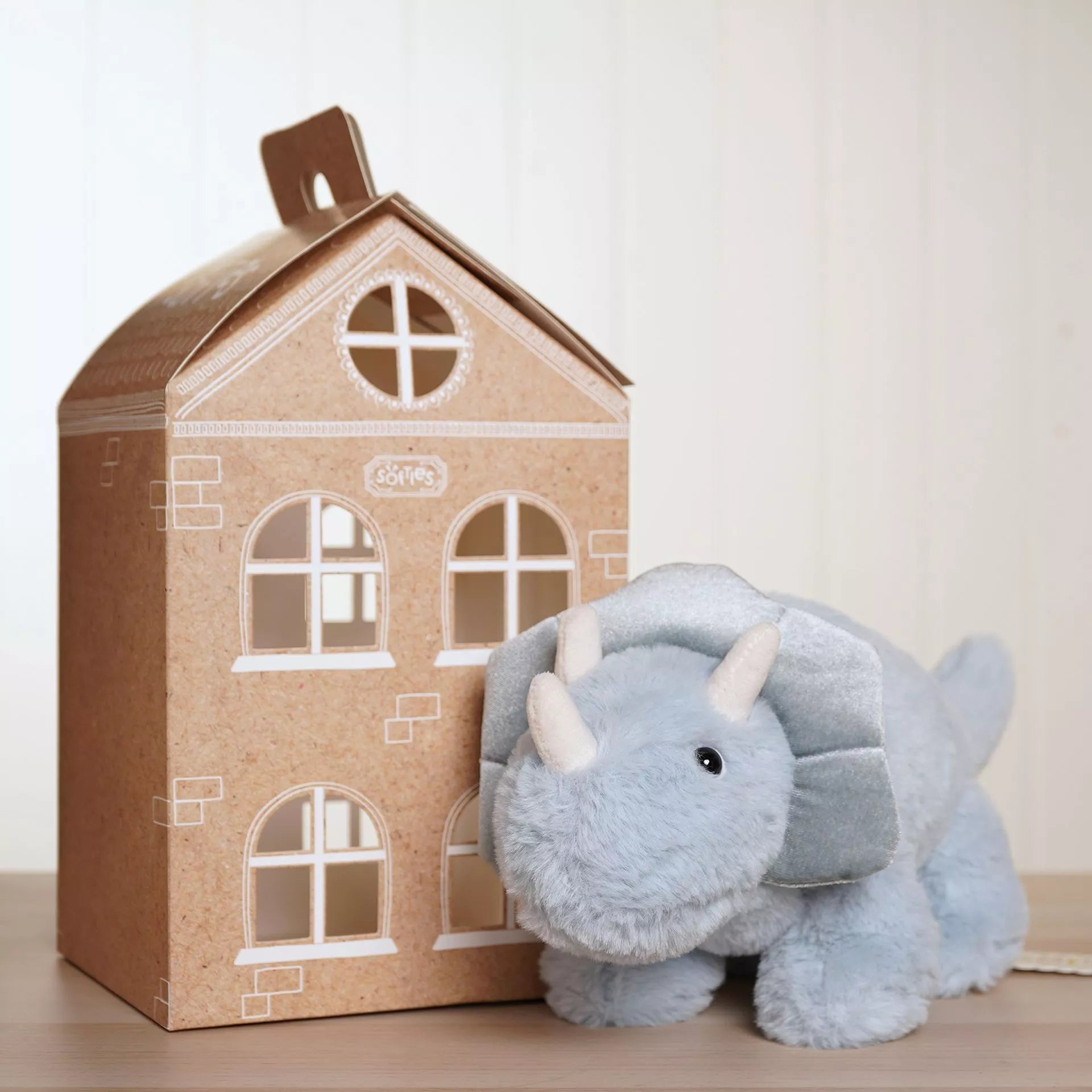 Softies Tyrone the Plush Blue Dinosaur – 40cm - Give And Glow