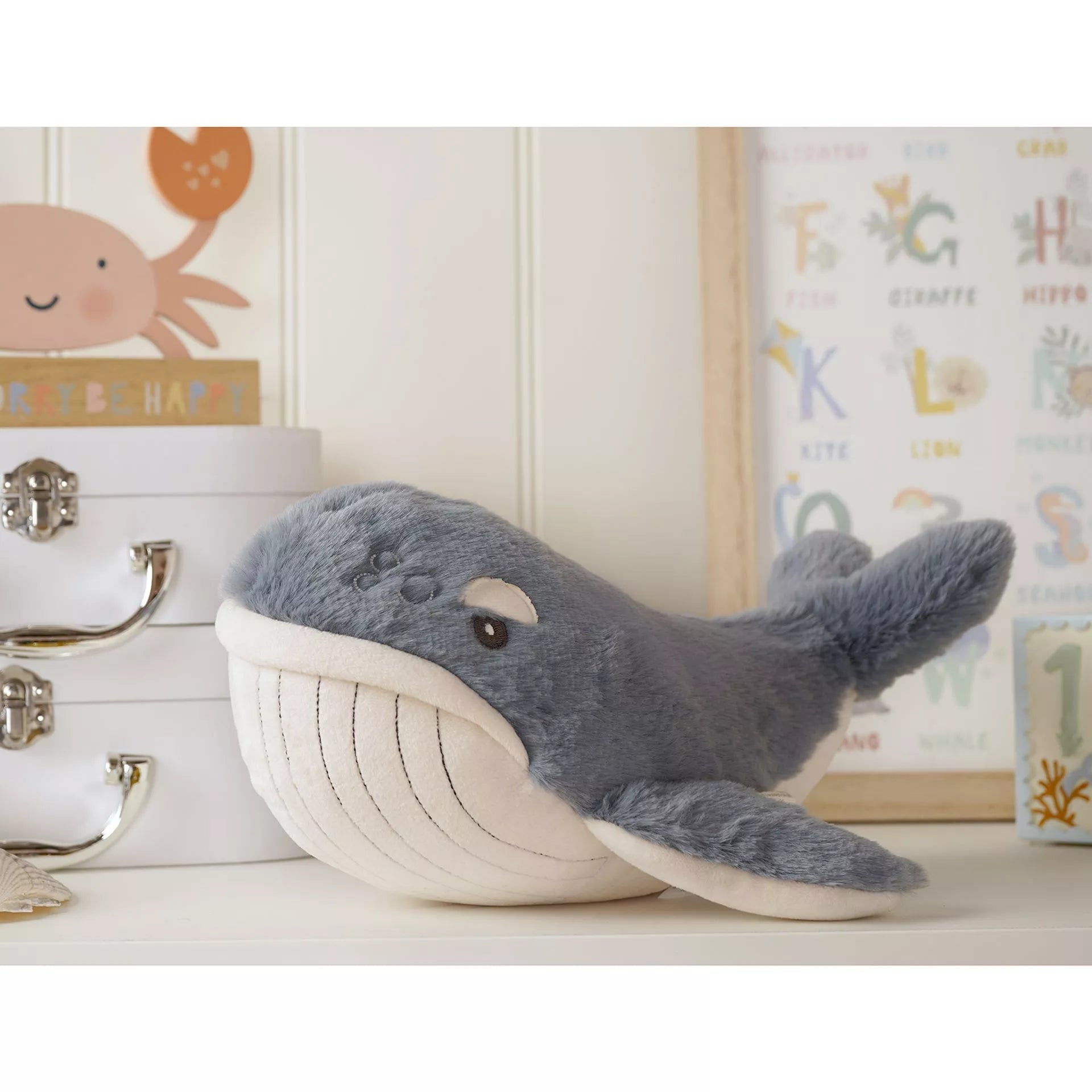 Softies Wilfred the Plush Dark Blue Whale – 28cm - Give And Glow