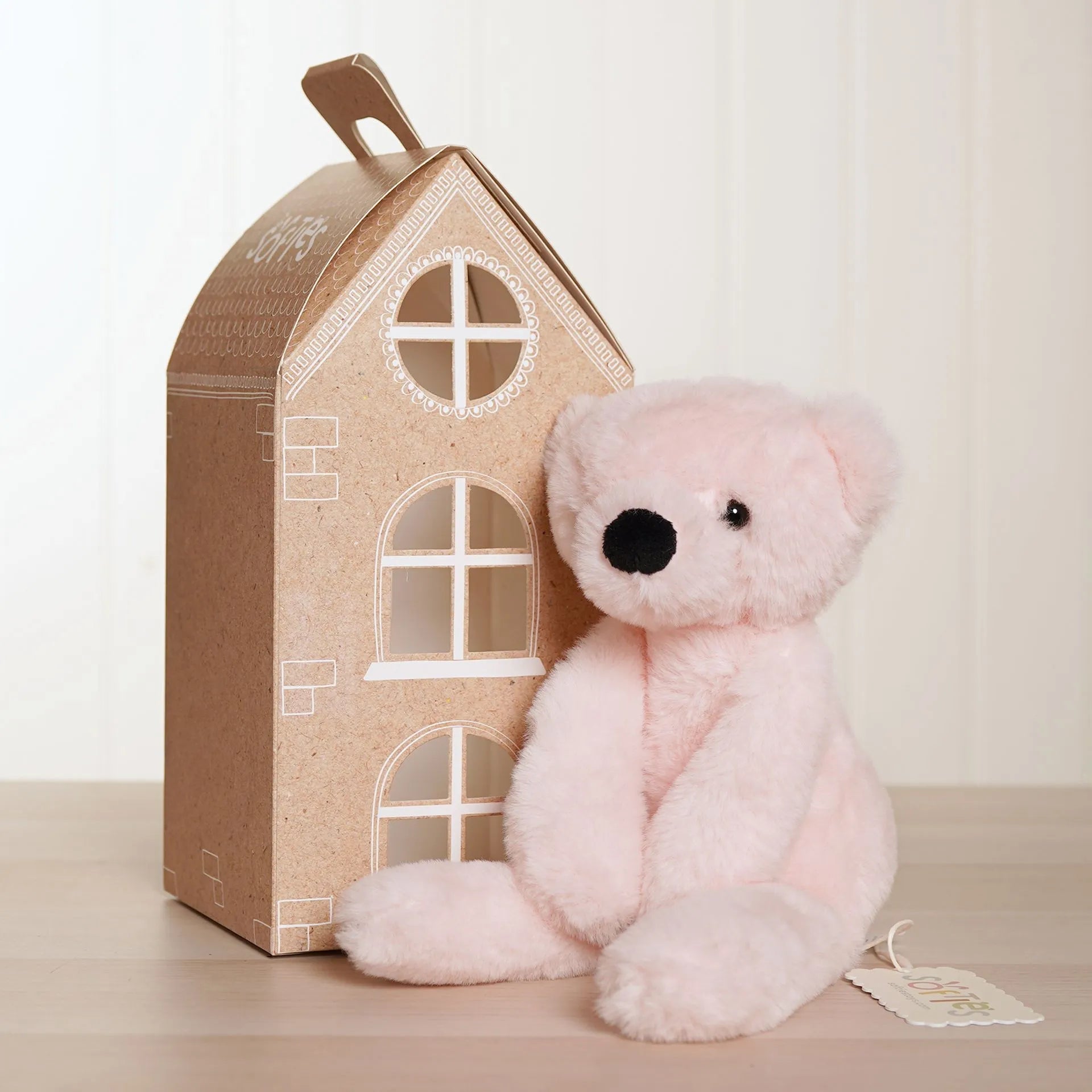 Softies Willow the Plush Long Leg Light Pink Teddy Bear – 30cm - Give And Glow