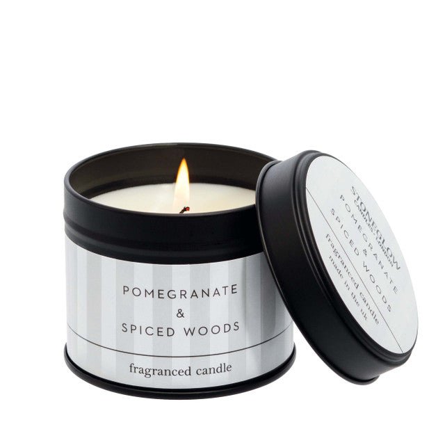 Stoneglow Modern Classics Pomegranate & Spiced Woods Candle Tin - Give And Glow