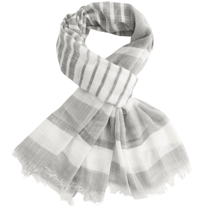Stripes Scarf Grey | 185cm x 80cm | Lightweight Polyester - Give And Glow