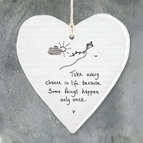 Take Every Chance In Life Wobbly Ripple Heart | 9cm x 9cm - Give And Glow