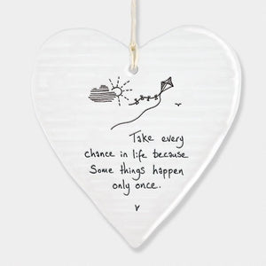 Take Every Chance In Life Wobbly Ripple Heart | 9cm x 9cm - Give And Glow
