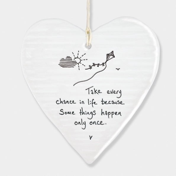 Take Every Chance In Life Wobbly Ripple Heart | 9cm x 9cm - Give And Glow