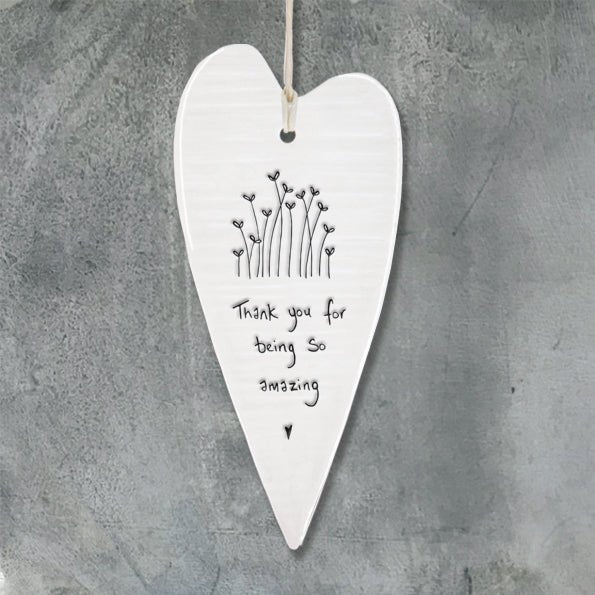 Thank You For Being So Amazing Long Wobbly Ripple Heart | 6cm x 13.7cm - Give And Glow