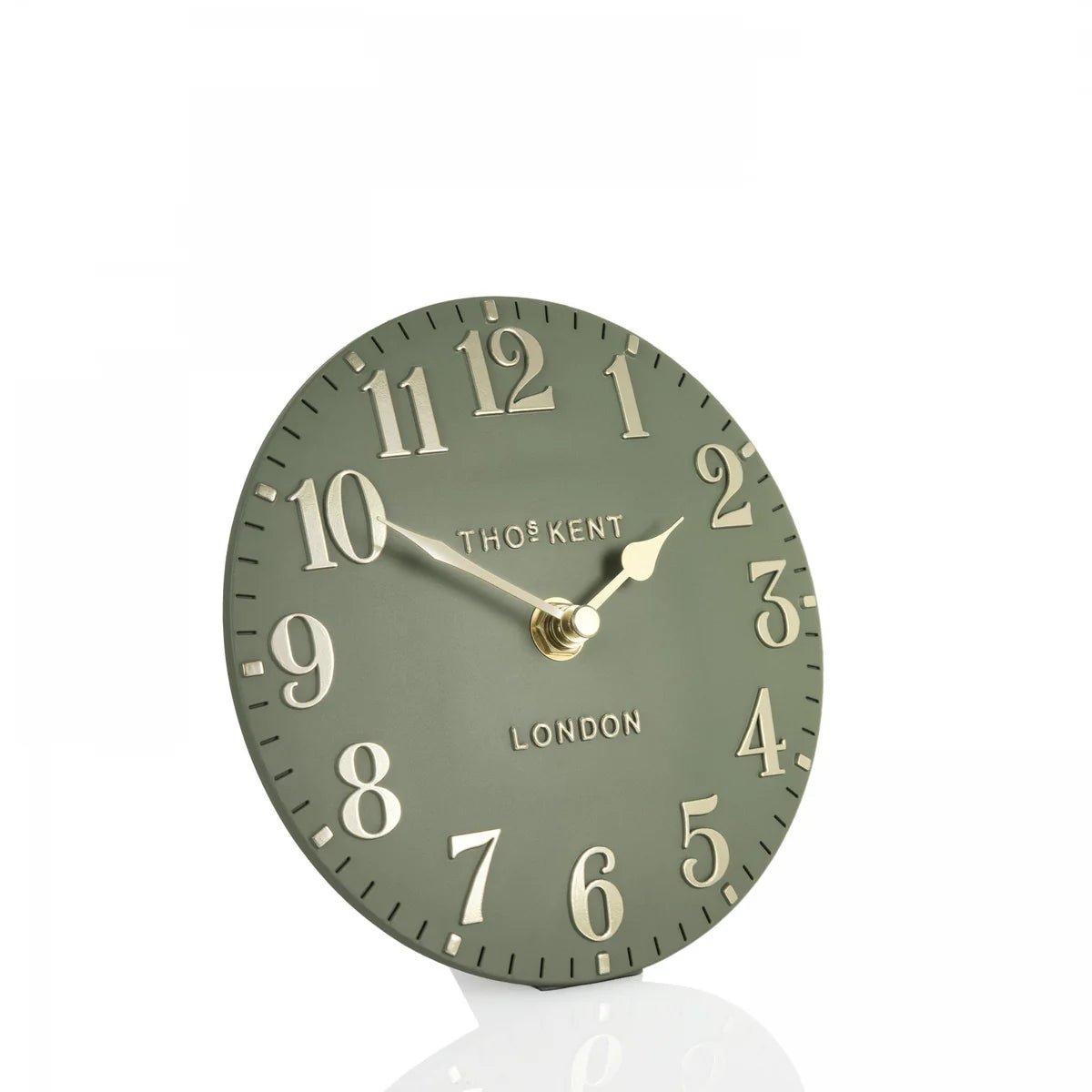 Thomas Kent Arabic Mantel Clock Lichen Green | Small - Give And Glow