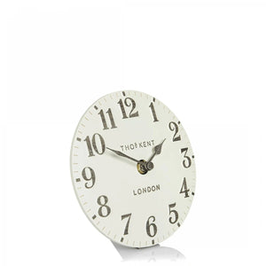 Thomas Kent Arabic Mantel Clock Limestone | Small - Give And Glow