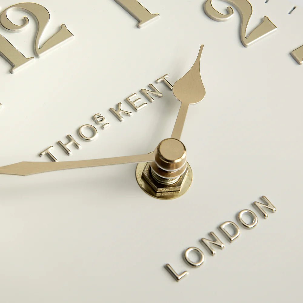 Thomas Kent Arabic Mantel Clock Oatmeal | Small - Give And Glow