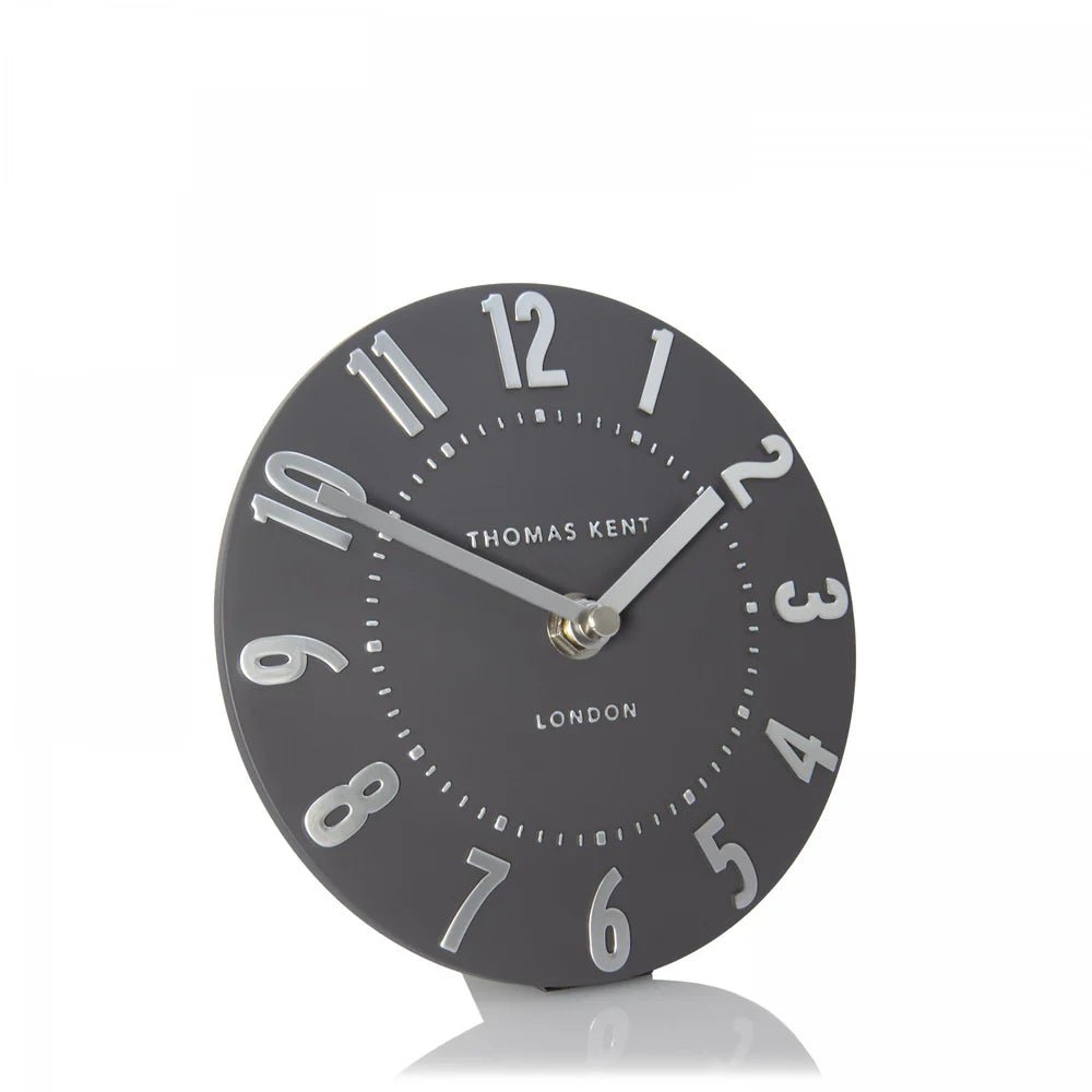 Thomas Kent Mulberry Mantel Clock – Graphite Silver | Small - Give And Glow