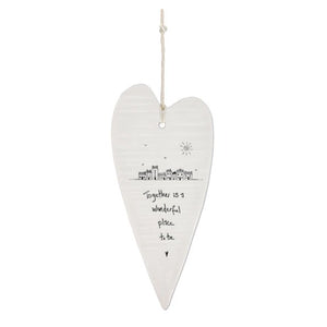 Together Is A Wonderful Place Long Wobbly Ripple Heart | 6cm x 13.7cm - Give And Glow