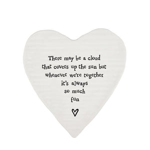Whenever We’re Together – Ceramic Heart Coaster | 10cm x 11cm - Give And Glow