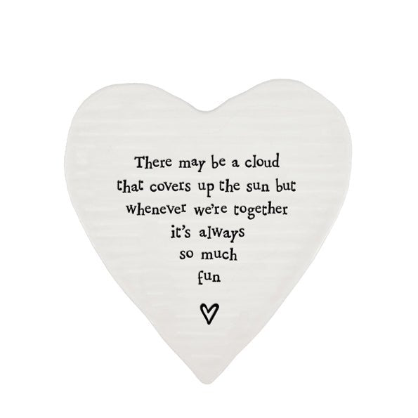 Whenever We’re Together – Ceramic Heart Coaster | 10cm x 11cm - Give And Glow