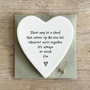 Whenever We’re Together – Ceramic Heart Coaster | 10cm x 11cm - Give And Glow