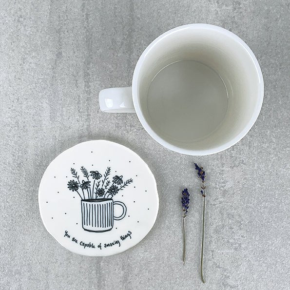 You Are Capable of Amazing Things – Round Ceramic Coaster | 10cm x 10cm - Give And Glow