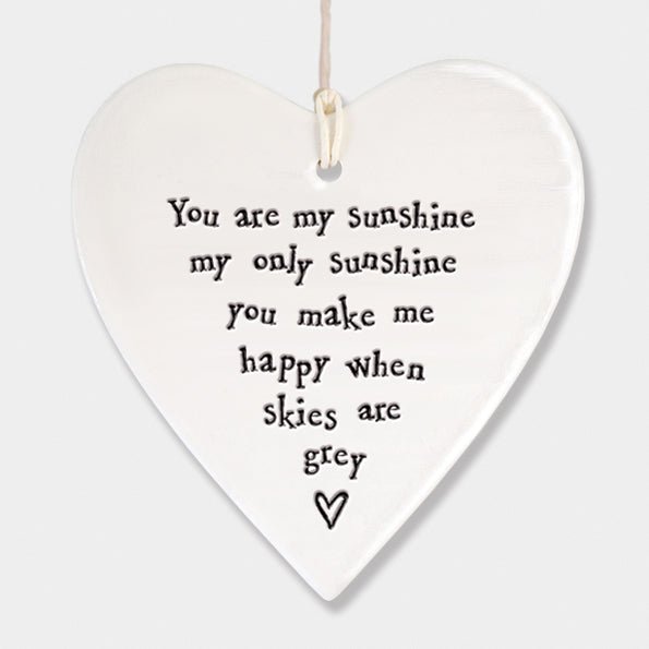 You Are My Sunshine Ceramic Heart | 9cm x 9.5cm - Give And Glow