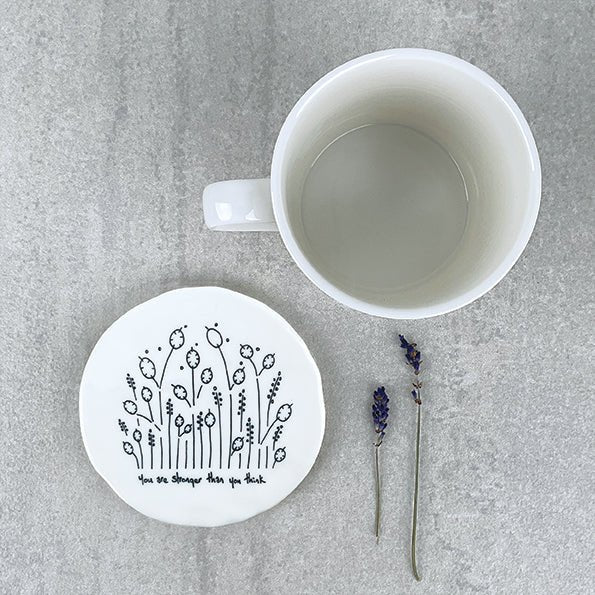You Are Stronger Than You Think – Round Ceramic Coaster | 10cm x 10cm - Give And Glow