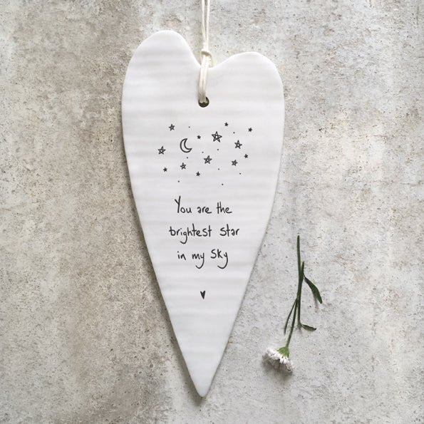 You Are The Brightest Star Long Wobbly Ripple Heart | 6cm x 13.7cm - Give And Glow