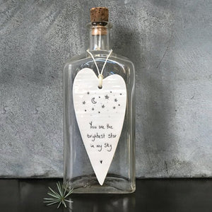 You Are The Brightest Star Long Wobbly Ripple Heart | 6cm x 13.7cm - Give And Glow