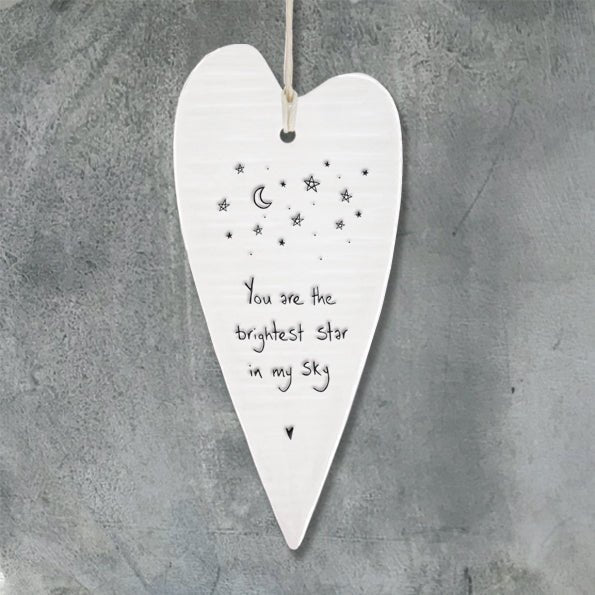 You Are The Brightest Star Long Wobbly Ripple Heart | 6cm x 13.7cm - Give And Glow