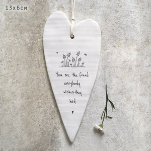 You Are The Friend Long Wobbly Ripple Heart | 6cm x 13.7cm - Give And Glow