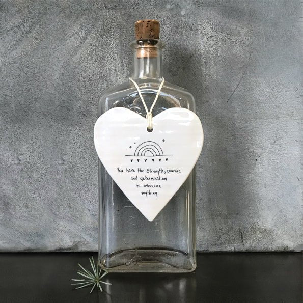 You Have The Strength And Courage Wobbly Ripple Heart | 9cm x 9cm - Give And Glow