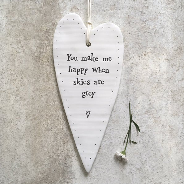 You Make Me Happy Long Wobbly Ripple Heart | 6cm x 13.7cm - Give And Glow
