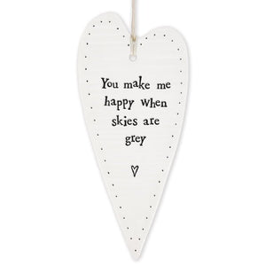 You Make Me Happy Long Wobbly Ripple Heart | 6cm x 13.7cm - Give And Glow