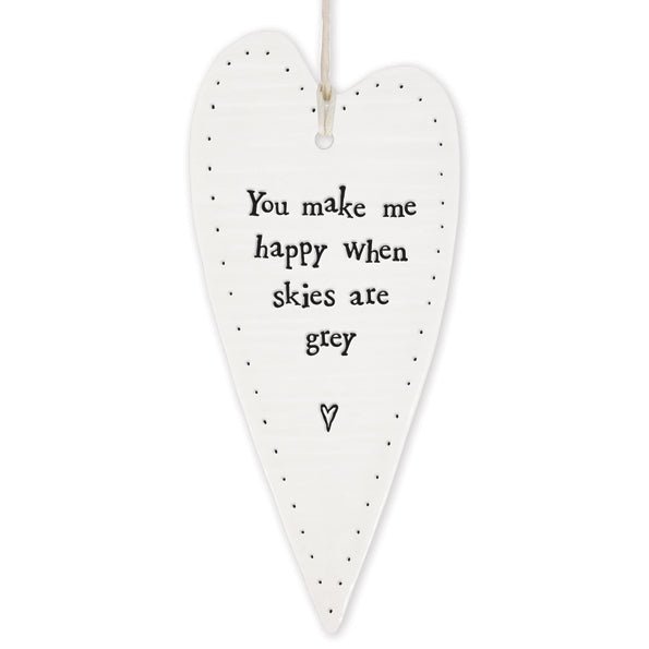 You Make Me Happy Long Wobbly Ripple Heart | 6cm x 13.7cm - Give And Glow